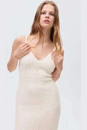 MANGO Maxi jurk ajour Meisjes Katoen V
