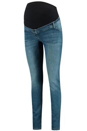 Love2wait Zwangerschaps straight leg jeans Grace Blauw Dames Denim