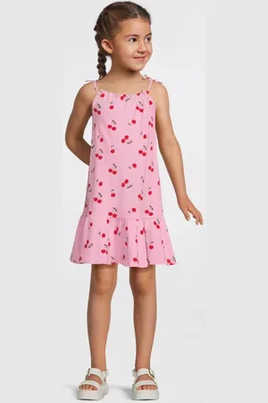 NAME IT MINI zomerjurk Meisjes Stretchkatoen Vierkante hals Effen