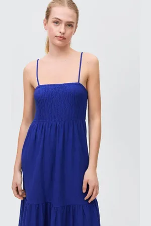 MANGO Maxi jurk Meisjes Katoen Ronde hals Effen