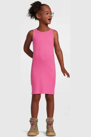 NAME IT KIDS maxi jurk Meisjes Stretchkatoen Ronde hals Effen
