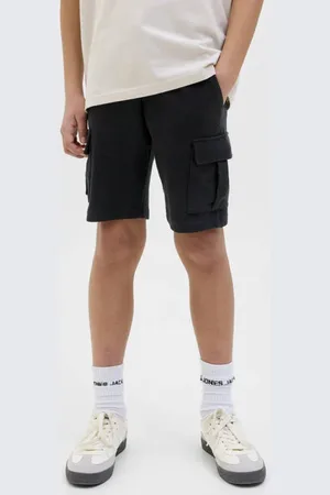 JACK & JONES JUNIOR sweatshort zwart Korte broek Effen