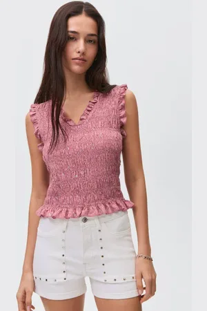 MANGO Mouwloze top oudroze Meisjes Viscose V
