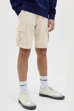 JACK & JONES JUNIOR sweatshort ecru Korte broek Grijs Effen