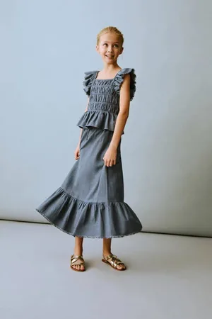 MANGO Midi rok Meisjes Katoen Effen