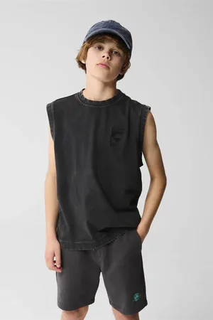 SHOEBY Singlet Jongens Katoen Ronde hals Effen