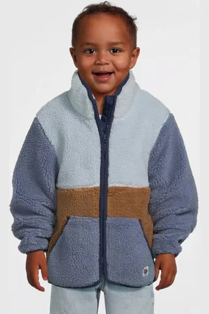 NAME IT MINI teddy jas blauw Groen Effen
