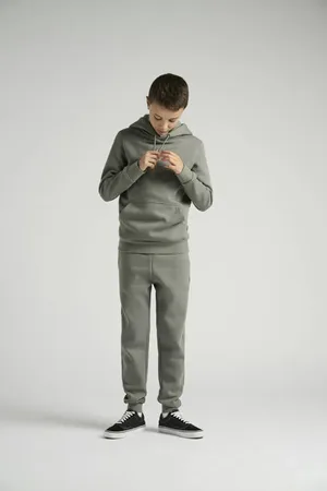 Only & Sons JUNIOR joggingbroek grijs Jongens Sweat Effen