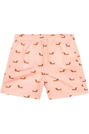 MANGO Zwemshort lichtoranje/bruin Jongens Polyester All over print