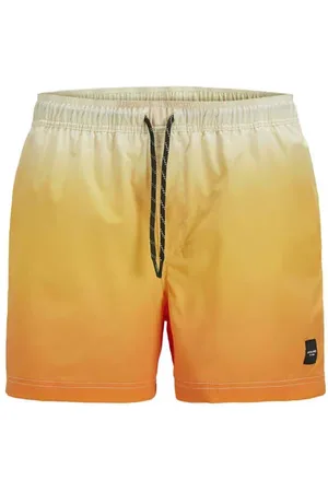 JACK & JONES JUNIOR zwemshort geel/ecru Wit Jongens Polyester Dip