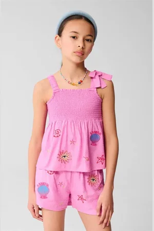 SHOEBY Mouwloze top Meisjes Viscose Vierkante hals Mixprint