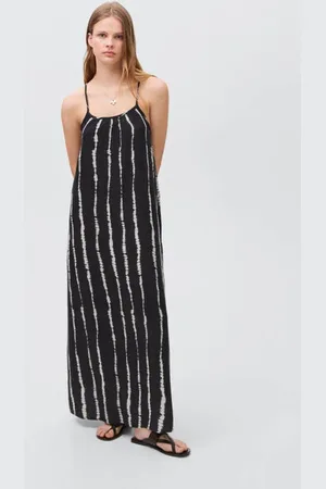 MANGO Maxi jurk Meisjes Katoen Ronde hals Tie
