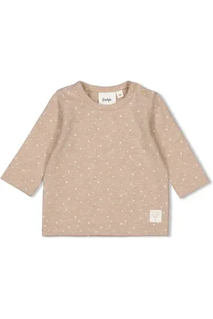 FEETJE Longsleeve taupe Bruin Jongens/Meisjes Katoen Ronde hals All over print
