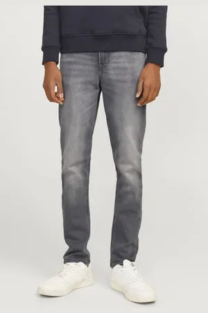 JACK & JONES JUNIOR slim fit jeans JJIGLENN JJORIGINAL Grijs Jongens Stretchdenim