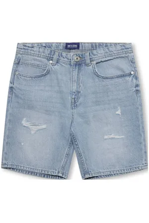 Only & Sons JUNIOR denim straight short Korte broek Blauw