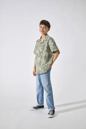 Only & Sons JUNIOR overhemd groen Jongens Katoen Klassieke kraag All over print