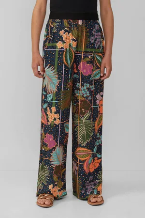QS by s.Oliver Casual broek donkerblauw Meisjes Viscose All over print