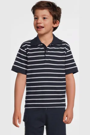 NAME IT KIDS polo donkerblauw Jongens Stretchkatoen Polokraag Streep