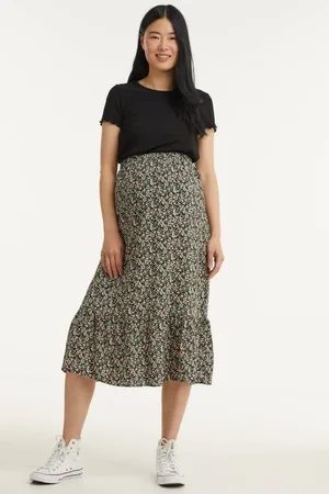 ONLY Ribgebreide zwangerschapstop Emma zwart Dames Polyester Ronde hals