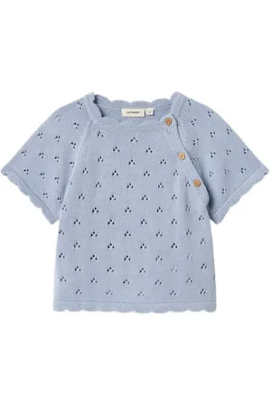Lil Atelier MINI gebreid Top Meisjes Katoen Ronde hals Effen