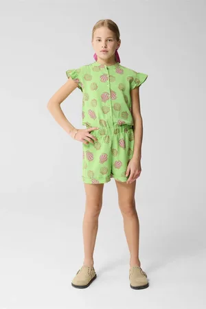 SHOEBY Groen regular playsuit Meisjes Viscose Ronde hals All over print