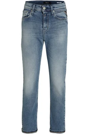 Replay Slim fit jeans Blauw Effen