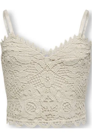 ONLY KIDS GIRL cropped top zand Meisjes Viscose V