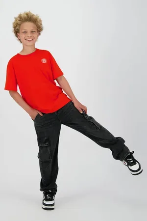Raizzed Loose fit jeans black denim Zwart Effen