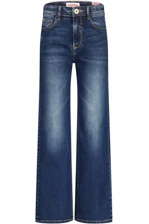 Vingino Wide leg jeans Coco Blauw Meisjes Stretchdenim Effen