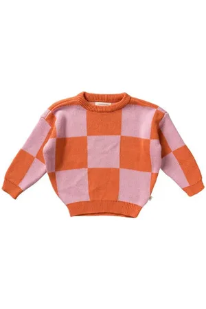 Your Wishes Gebreide trui Oranje Meisjes Acryl Ronde hals Ruit