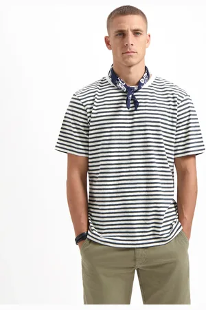 Kuyichi Liam Striped Cotton Hemp T-shirt - Duurzaam T-shirt - - Maat L - 70% Biologisch Katoen, 30% Hennep