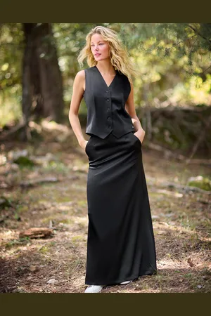 LaDress Top Christy Crêpe satin maxi rok