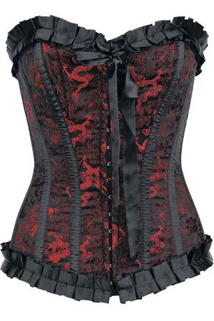 Burleska Corsage - Lily Hook Red Dragon - S tot L - voor Vrouwen