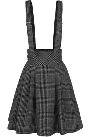 Jawbreaker Rockabilly Korte rok - Grey Days High Waisted Skirt - S tot XXL - voor Vrouwen