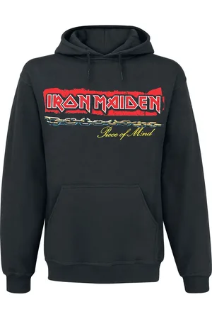 Iron Maiden Trui met capuchon - POM Red Strip Logo Tracklist - S tot 3XL - voor Mannen
