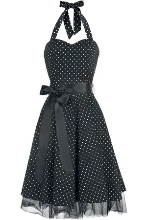 H&R London Rockabilly Medium-lengte jurk - Small Dot Dress - S tot 5XL - voor Vrouwen