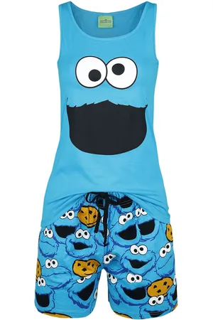 Sesamstraat Pyjama - Krümelmonster - Face - S tot 3XL - voor Vrouwen