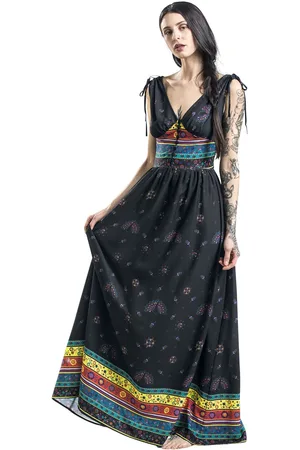 Voodoo Vixen Rockabilly Lange jurk - Megan Fiesta Maxi Dress - M tot XXL - voor Vrouwen