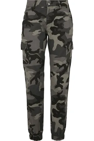 Urban classics Cargobroeken - Ladies High Waist Camo Cargo Pants - 27 - voor Vrouwen