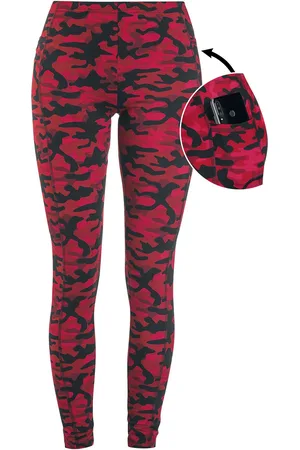 Rock Rebel Rock Leggings - Rote Camo-Leggings mit seitlichen Taschen - XS tot 5XL - voor Vrouwen