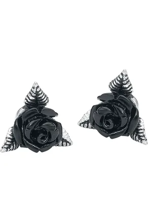 Alchemy Gothic Oorbellenset - Black Rose Ear Studs - voor Vrouwen