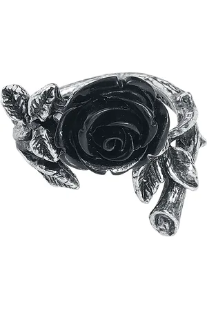 Alchemy Gothic Ring - Wild Black Rose Ring - voor Vrouwen