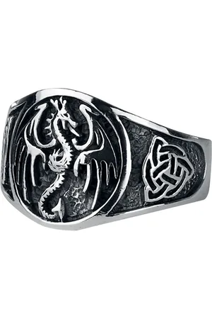 etNox hard and heavy Ring - Dragon - voor Mannen