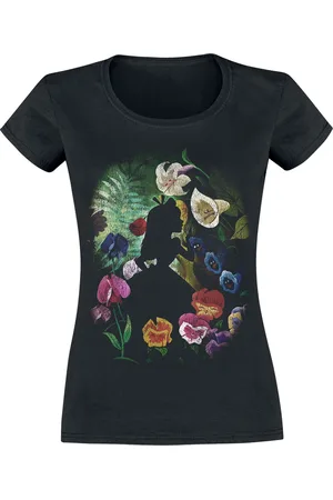Alice in Wonderland Disney T-shirt - Black Flower - XS tot XXL - voor Vrouwen