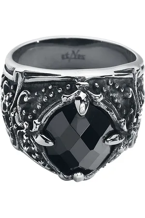 etNox hard and heavy Gothic Ring - Black Diamond