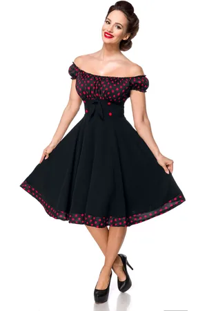 Belsira Rockabilly Medium-lengte jurk - Schulterfreies Swing-Kleid - XS tot 3XL - voor Vrouwen