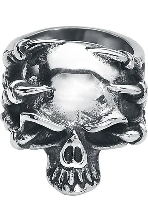 etNox hard and heavy Gothic Ring - Claw Skull - voor Mannen