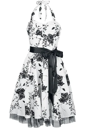 H&R London Rockabilly Medium-lengte jurk - Floral Long Dress - XS tot XXL - voor Vrouwen