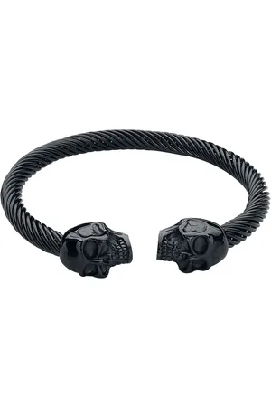 etNox hard and heavy Gothic Armband - Double Skull