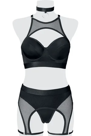 Grey Velvet Gothic Ondergoed - Erotikset - M tot XL - voor Vrouwen